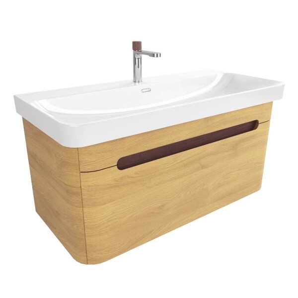 Kúpeľňová skrinka s umývadlom SAT Fusion 97,5x43x45 cm dub medový mat SATFUSION100DMUBA SATFUSION100DMUBA
