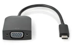 Nedis adaptér USB-C - VGA čierny / Adaptér / USB 3.2 Gen 1 / okrúhly / 20 cm (CCGP64852BK02)