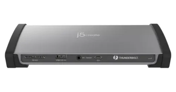 J5create 8K Thunderbolt 4 dokovacia stanica šedá / Dokovacia stanica / 3x Thunderbolt 4 / 3x USB-A 3.2 Gen2 / RJ-45 (JTD562-EN)