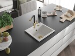 MEXEN/S MEXEN/S - Milo granitový drez 1-miska vrátane batérie Flora, biela 6505-20-670401-57-G