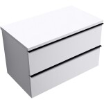 CERANO - Kúpeľňová skrinka Velora - biela matná, úchytka čierna + doska pod umývadlo Navira Pro - 36 mm - 80x56,6x46,5 CER-668519