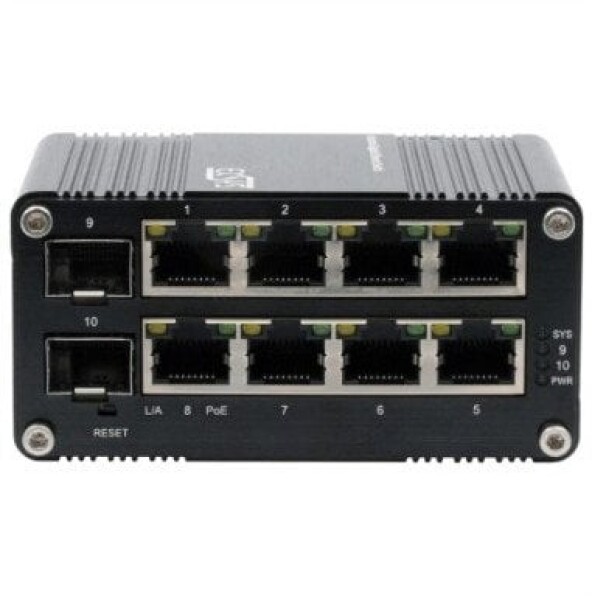 Exsys EX-62035MPoE-SFP-8+2-portowy przemysłowy gigabitowy miniPrepínač SFP PoE+ zarządzany przez Internet