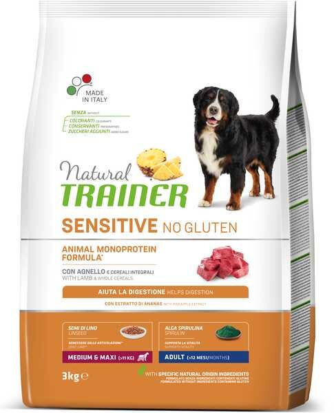 Natural Trainer Sens No Glut Ad M/M Jahňacie 3kg