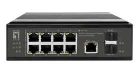 LevelOne IGP-1091 / Priemyselný switch / 8x 2,5G PoE+ / 2x 10G SFP+ / 480W PoE / Managed L3 / DIN (IGP-1091)