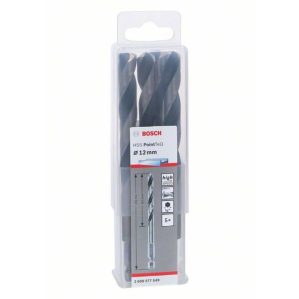 Bosch Accessories 2608577549 HSS kovový špirálový vrták, 5-dielna, 12 mm, DIN 338, 1 ks; 2608577549
