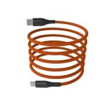 Hammer Magnetický kábel USB-C oranžový / Kábel / USB-A (M) - USB-C (M) / 65W / 1 m / nylonové opletenie (AKC001411)