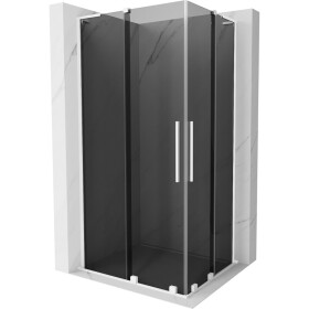MEXEN/S - Velar L Duo sprchovací kút, posuvné dvere 90 x 80, grafit, biela 871-090-080-02-43-20