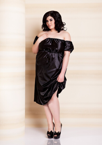 DKaren Plus Size Slip Anabel Black 8XL Black