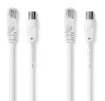 Nedis Kombinovaný kábel koax a CAT6 biela / Kombinovaný kábel / RG58 / 75 Ohm / 3 m / dvojité tienenie / box (CSGB4500WT30)