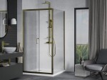 MEXEN/S - Apia Sprchovací kút 90x90, transparent, zlato + vanička so sifónom 840-090-090-50-00-4010G