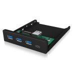 IcyBox IB-HUB1418-i3 USB Hub čierna / pre montáž do 3.5 pozície / 3x USB 3.0 amp; 1x USB-C (IB-HUB1418-i3)