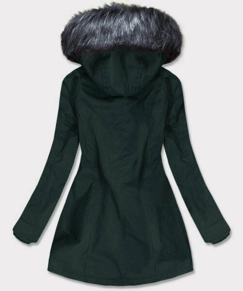 Zeleno-sivá nepremokavá dámska bunda typu parka (m-923) odstíny zelené XXL (44)