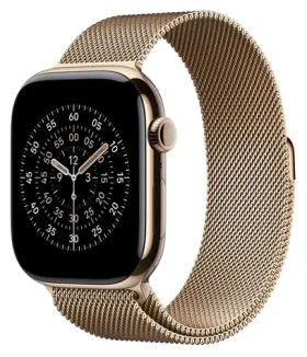 Apple Watch 46mm zlatá / Milanese Loop remienok / M/L / 150-200 mm (MGJ54ZM/A)