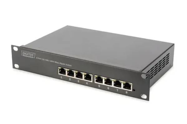 Digitus / Switch / 8 portov / 10/100/1000 Mbps / 10" / neriadený (DN-80114-1)