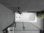 MEXEN/S - Vega obdĺžniková vaňa 180 x 80 cm s panelom + vaňová zástena 120, čierna vzor 550118080X9212027070
