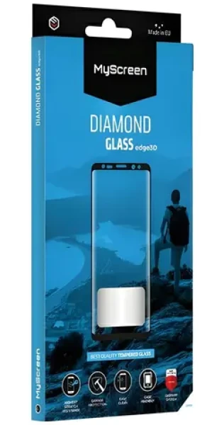 MyScreen Diamond Glass Edge3D Huawei Mate 20 Pro čierna / Tvrdené sklo / 3D / Tvrdosť 9H / Oleofóbna vrstva (MD4063TG 3D BLACK)