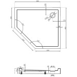 MEXEN - Flow+ päťboká sprchová vanička pravá 90 x 80, biela lesk 46P108090RH
