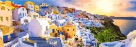 Trefl - Puzzle - Panoramatické puzzle Západ slnka na Santorini, Grécko