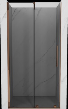 MEXEN/S - Velár posuvné sprchové dvere 100, grafit, ružové zlato 871-100-000-41-60