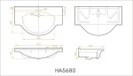 Nábytkové umývadlo Naturel Pro 81x50 cm otvor pre batériu uprostred HA5680 HA5680
