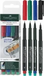 Faber-Castell Sada permanentných popisovačov 4 farby / Popisovač / 4 ks / Šírka stopy S 0,4 mm / Vyprateľný atrament (0073/0152304)