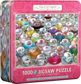 EUROGRAPHICS Puzzle Zbierka čajových šálok v plechovej krabičke