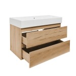 Kúpeľňová skrinka 2 zásuvková s umývadlom SAT B-Way 99x50x45 cm dub mat BWAY2100OAKU2BI BWAY2100OAKU2BI