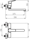 NOVASERVIS NOVASERVIS - Drezová umývadlová batéria 150 mm Metalia 54 ECO, chróm 54078,0E