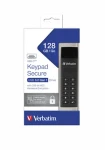 Verbatim Keypad Secure 128GB čierna / Flash disk / USB-C 3.2 Gen 1 / klávesnica / čítanie: až 160MBs / zápis: až 150MBs (49432)