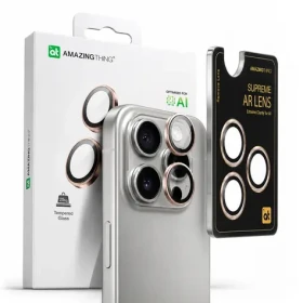 AmazingThing AR Aluminum 3 Lens Glass Rose Gold / Sklo na fotoaparát / Apple iPhone 16 Pro/16 Pro Max