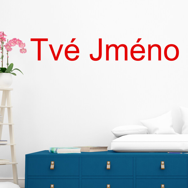 Veselá Stena Samolepka Vlastný text - Arial Farba: červená, Veľkosť: 100 x 15 cm