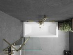 MEXEN/S - Cube obdĺžniková vaňa 180 x 80 cm s panelom + vaňová zástena 80, transparent, złot 550518080X9408115000