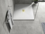 MEXEN/S - Hugo sprchová vanička SMC 140x100, biela, krytka zlatá 42101014-G