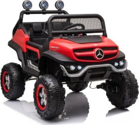 Lean Cars ELEKTRICKÉ AUTÍČKO MERCEDES UNIMOG MOTOR 4x 45W BATÉRIA 1x12V7Ah 2022 NELAKOVANÉ ČERVENÉ