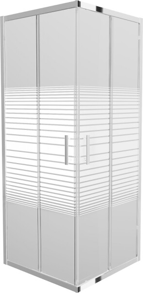 MEXEN - Rio sprchovací kút štvorec 90x90 cm prúžky, chróm 860-090-090-01-20