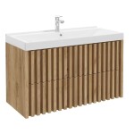 Kúpeľňová skrinka s umývadlom SAT Delano 100x56x46 cm dub mat DELANO100ZDUM DELANO100ZDUM
