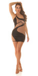 Sexy Koucla one-shoulder Minidress with Mesh black Einheitsgroesse