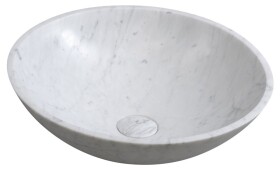 SAPHO - BLOK kamenné umývadlo na dosku priemer 42cm, biela carrara mat 2401-42