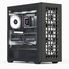 AeroCool D502A-G-BK-V1 čierna / Skriňa / ATX / Mesh / 2x USB-A 3.2 Gen2 / 1x USB-C / bez zdroja / temperované sklo (ACCM-MA02043.11)