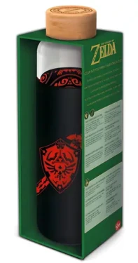 STOR Fľaša na pitie Zelda 585 ml / Fľaša na pitie / Sklo / Silikónový návlek (ST00418EPM)