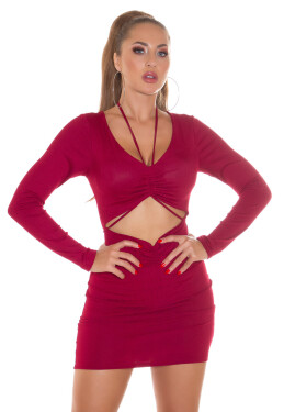 Sexi bodycon mini šaty výrezom Einheitsgroesse