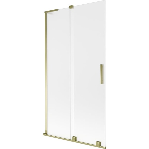 MEXEN/S - Velar L dvojkrídlová posuvná vaňová zástena 100 x 150, dekor, zlatá 896-100-003-31-50
