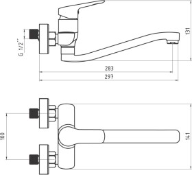 NOVASERVIS - Drezová umývadlová batéria 100 mm Metalia 54 ECO, chróm 54074,0E