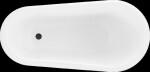 MEXEN/S - Retro voľne stojaca vaňa 150x73 cm biela / čierna čierna nohy , sifón chrom 53251507375-70