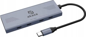Akasa Hub 7 v 1, USB-A 3.2 Gen 1, šedá
