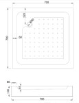 MEXEN - Sprchová vanička štvorcová 70x70, biela 45107070