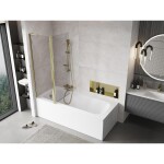 MEXEN/S - Mist L vaňová zástena 2-krídlová 120 x 150, transparent, zlatá 8A9L-120-011-50-00