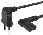 HAMA napájací kábel C7 čierna / Napájací kábel / obojstranne zahnutý 90 ° / 5 m