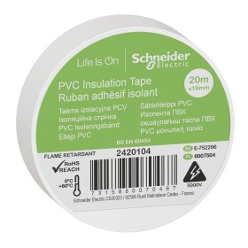 Schneider Electric 2420104 izolačná páska biela (d x š) 20 m x 19 mm 8 ks; 2420104