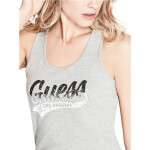 GUESS tielko Nikkita Spray Logo Tank sivé XS Sivá